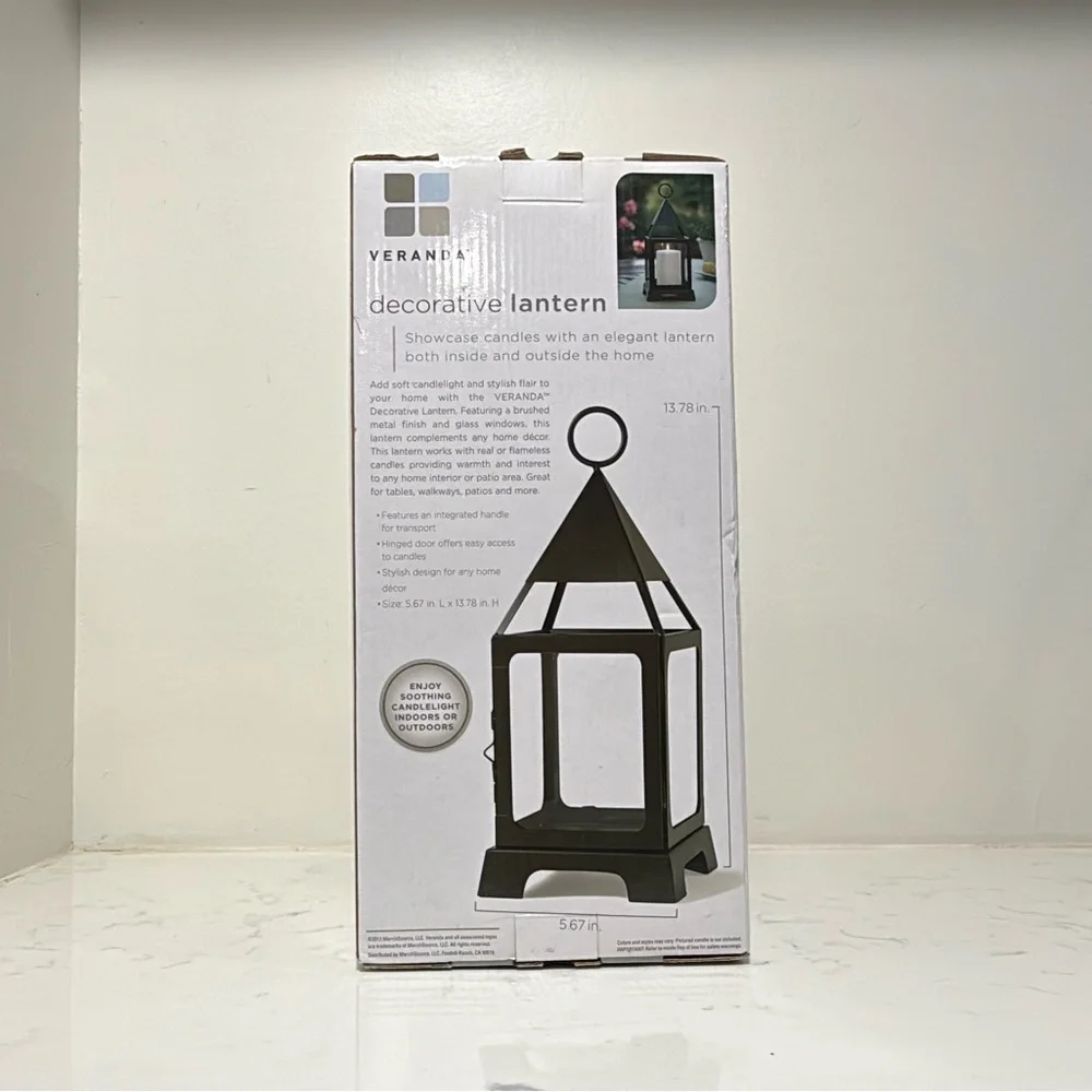 YERANI Decorative Lantern • Indoor/Outdoor • Brand New in Box